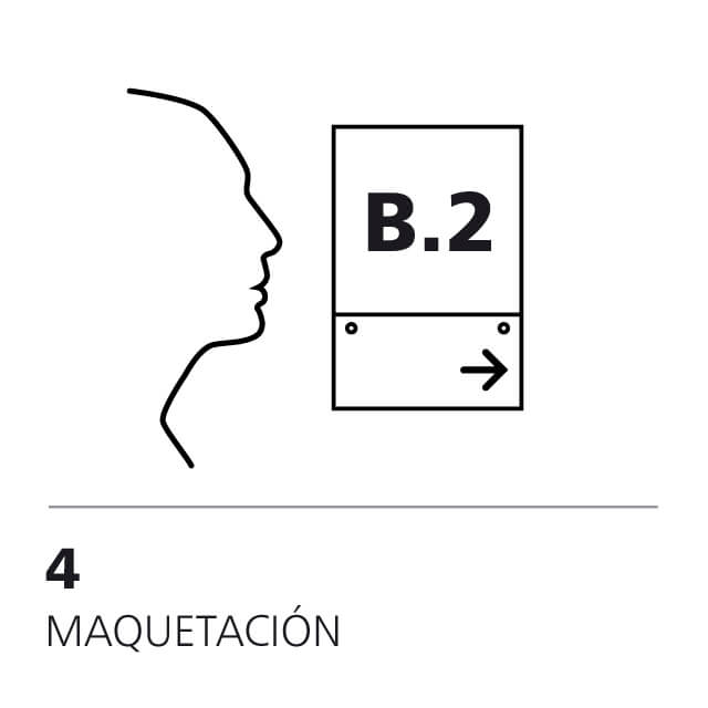Maquetación. Diseño gráfico y contenido visual del proyecto de señalética