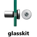 entretoise kit A30 en aluminium pour fixation plaque de verre murale